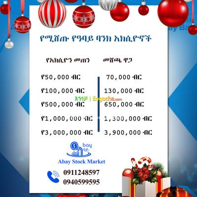 Abay Bank Shares for Sale /የሚሸጡ የዓባይ ባንክ አክሲዮኖች // Christmas Gift!