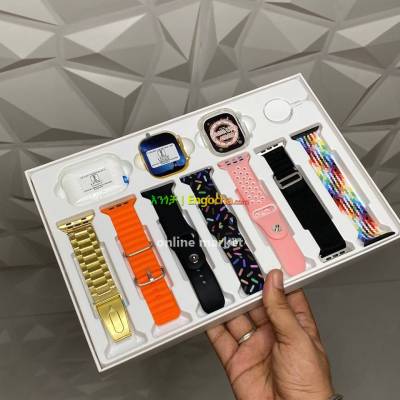  I20 ULTRA MAX SUIT SMARTWATCH 7 IN 1 Combo With A Free Earpod 7 Random Color Straps 49 m