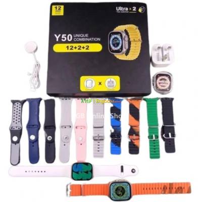  Y50 Unique Combination Smart Watch With 2 Ultra Watch+12 Straps+ Watch Cover+Charger Head