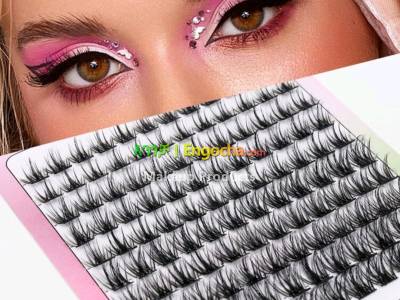 120 pieces of DIY false eyelashes 10-16mm mixed seamless transparent stalk thin stalk sin