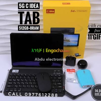 5G LTE C idea tab 512gb/8Ram with keyboard mouse & wireless airpod & free 11'gifts batter