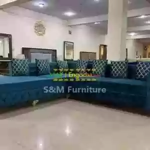 Elegant day bed sofa set with Aluminium legs. Price in Ethiopia