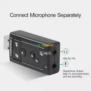 External USB Sound Card 7.1 Channel 3dwith 3.5mm Headset MIC in Ethiopia
