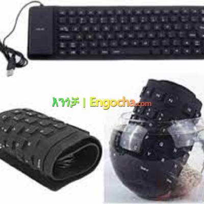 Foldable Silicone Keyboard, USB Wired Waterproof Rollup Keyboard