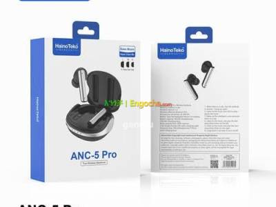 Haino Teko ANC-5 Pro Black Wireless Bluetooth Earbuds With HD Mic and Touch Control