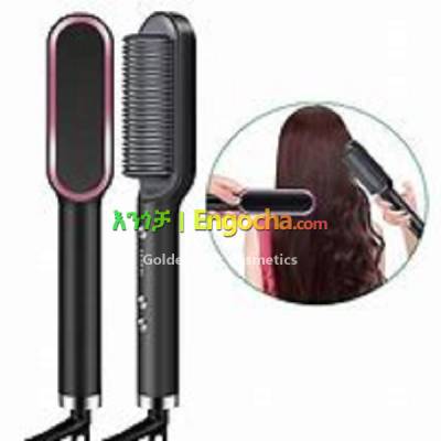 Hair Straightener Brush, Hair Straightening Iron Built with Comb