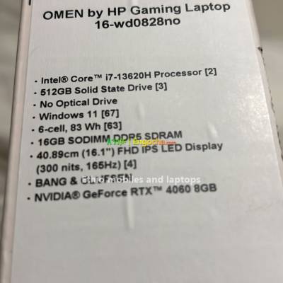Hp omen gaming core i7 13th generation 8GB 4060 graphics card