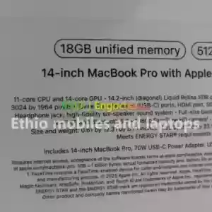 MacBook Pro M3 pro 2023 14inch storage 512GB ssd RAM 18GB in Ethiopia