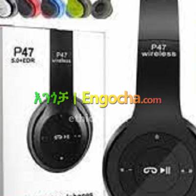 P47 Wireless Rechargeable Bluetooth Over-Ear Headphones