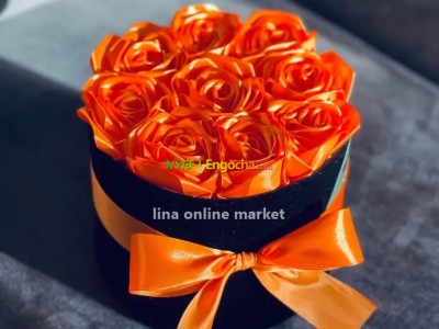 Ribbon flowers with gift packages