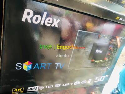 Rolex 50 inchi double glass smart 4k 2023 tv