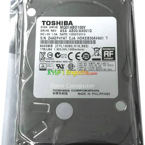 Toshiba 1TB Internal 2.5 inch SATA 7mm Laptop Hard Drive