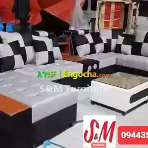 U shaped sofa with table  Price in Ethiopia