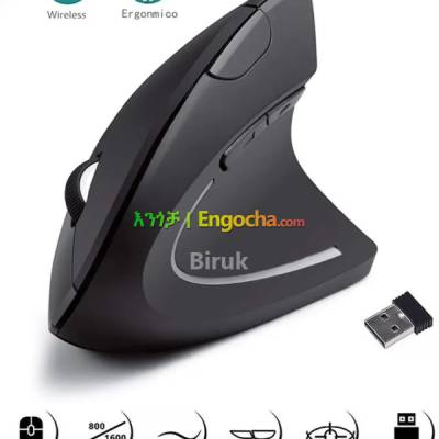 Vertical Mouse Ergonomic 2.4GHz Wireless Optical Mice 3 Adjustable DPI 800/1200/1600 6 Bu