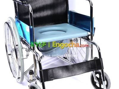 Wheel chair commode with toilet
