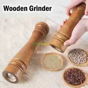 Wooden pepper Grinder spice container in Ethiopia