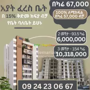 For sale apartments Price in Ethiopia