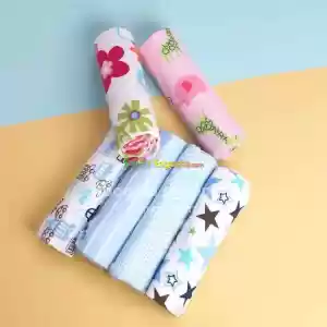 Flannel Receiving Blanketsመቀበያ መጠቅለያ4PcsCotton Newborn Throws Baby Bedsheets in Ethiopia