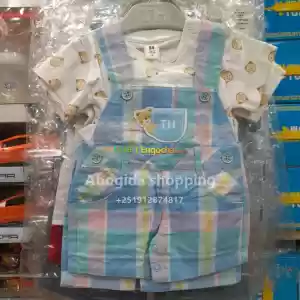 Stylish 2-Piece Baby Boy Outfit with Suspenders (Size 0-12M) in Ethiopia