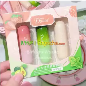 3pcs Fruits Lip Balm Sets Temperature Color Change Moisturizing Nourishing Hydrating Lips in Ethiopia
