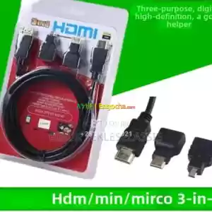 HDMI Cable 3 in 1 HDMI Micro, Mini Adapter 1.5 M Full HD in Ethiopia