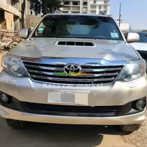 Make:ToyotaModel:FortunerYear:2012Fuel:DieselEngine:D4DTransmission: ManualMillage: 68.00 Price in Ethiopia
