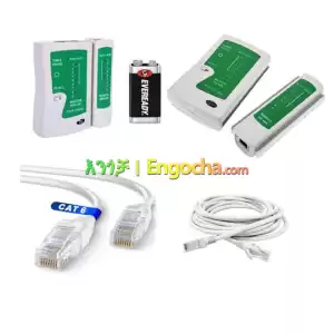 5m RJ45 Cable Cat6 + Network Cable Tester with Battery in Ethiopia