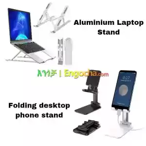 Aluminium Laptop Stand + Folding desktop phone stand Price in Ethiopia