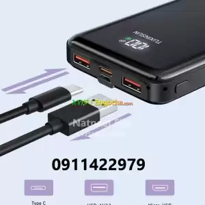 Super Fast Charge 20,000mah (22.5w) Powerbank 1 Usb C And 2 Usb A Port Price in Ethiopia
