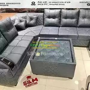 fancy L shape sofa with table and 2 boxes. Price in Ethiopia