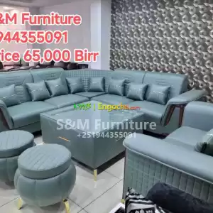 B Style Sofa Design Fully leather with table Price in Ethiopia
