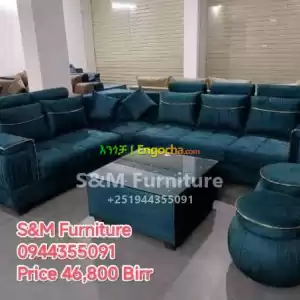 B Style Sofa design with table in Ethiopia
