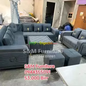 B Style Sofa design with table in Ethiopia