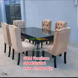 Cotton Style Dining table 6 person design Price in Ethiopia