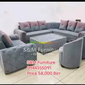 S&M Sofa design with table in Ethiopia