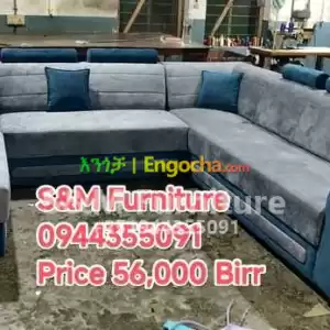 U Shaped Sofa Style design in Ethiopia
