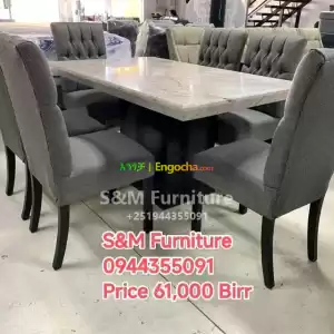 cotton Style Dining table 6 person Design Price in Ethiopia