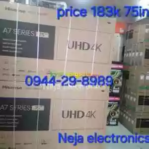 Hisense tv 75in smart tv 4k UHD A7 SERIES For sale price in Ethiopia free deliver in Ethiopia