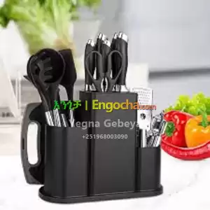 20 Pcs Silicone Cooking Utensils Set + Knife Set in Ethiopia