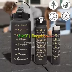 3-in-1 Motivational Water Bottle – 2000ml | 1000ml | 350ml Price in Ethiopia