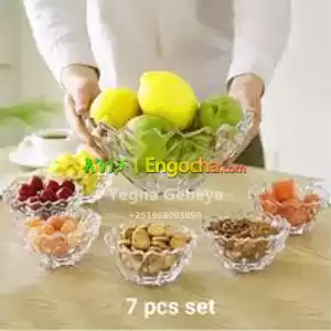 Deli Glass Water Bowl Set – 7-Piece Elegance in Ethiopia