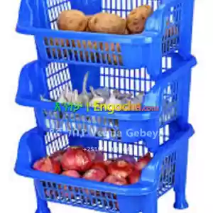 Plastic 4 Layer Vegetable Storage Rack in Ethiopia
