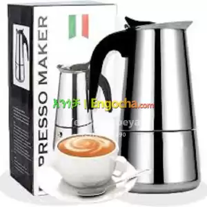 Stainless Steel Moka Pot – 12 Cup Stovetop Espresso Maker in Ethiopia