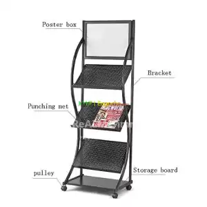 4-Tier Metal Magazine Rack With Wheels Price in Ethiopia