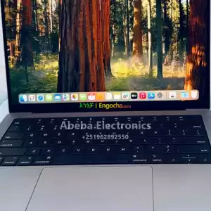 MacBook Pro M1 Pro2021 release edition 14 inch screen size14.1 gb GPU memory 16 gb ram LD in Ethiopia