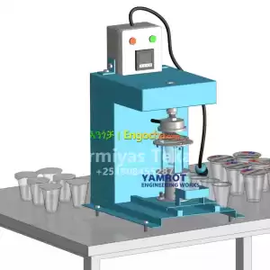 የእርጐ እና የጁስ ማሸጊያ ማሽን/Manual Yougrt and juice Cup foil Sealing machine in Ethiopia