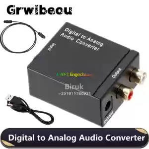 Digital To Analog audio converter with optical cable and jack cable in Ethiopia