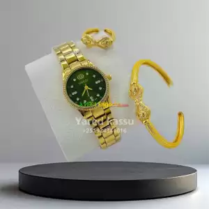 ️ Different Brands️ Best Gift Combo Ladies 3 piece Combo Rolex Watch Beautiful Bracelet W Price in Ethiopia