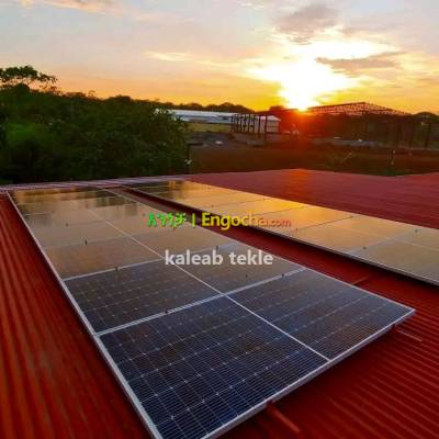 solar panel, Inverter and battery 