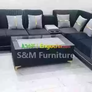 stylish L shape sofa with Aluminium legs Price in Ethiopia